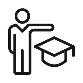 Person with graduation cap icon